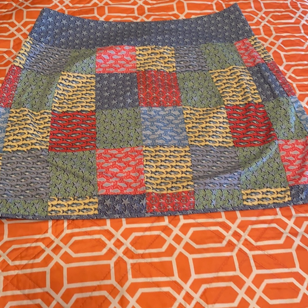 Vineyard Vine Patchwork Short Skirt Starfish Fish… - image 4